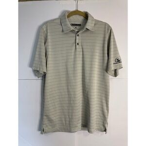 Pebble Beach Golf‎ Polo Shirt Dry-Luxe Performance Striped Casual Mens M